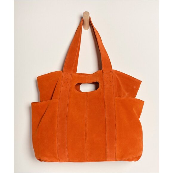 Free People Suede Caravan Tote Red / Orange Free People Reddish Orange Tote Bag - Picture 2 of 15
